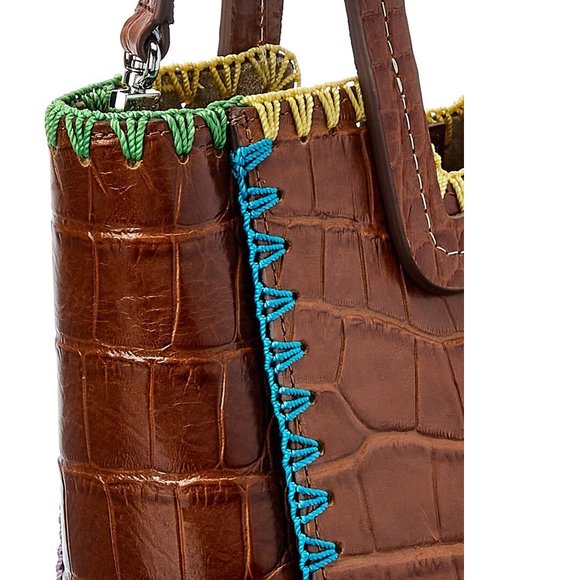 STAUD Shirley Mini Croc-Embossed Leather Tote - Picture 3 of 5